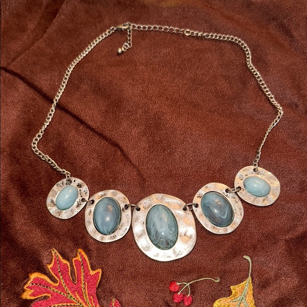 M Style Lab Silver and Blue Necklace